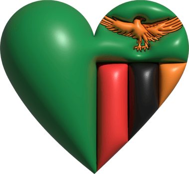 Zambia flag heart 3D. png