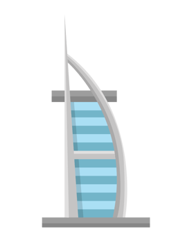 Burj Al Arab famous landmark in Dubai png