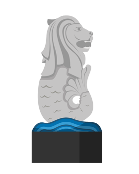 Merlion Fountain. Singapore famous landmark png