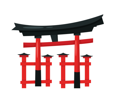 Japan famous landmark Torii gate png