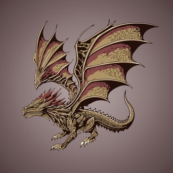 Western Dragon Flying Vector Illustration