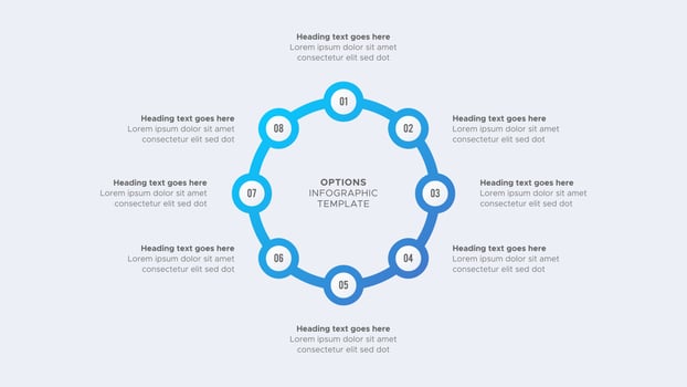 Eight 8 Steps Options Circle Round Business Infographic Modern Design Template vector
