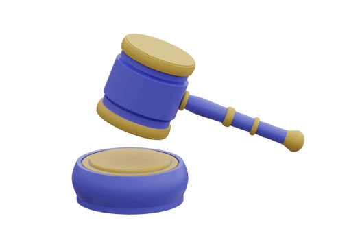 3d render illustration of judge's gavel or auction business. png