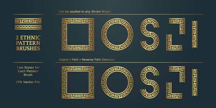 Vintage Golden Geometric Pattern Borders Frames, Traditional Ethnic Vector Border Frame Collection