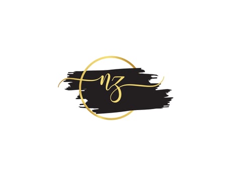 Abstract Nz Logo Icon, Luxury NZ Signature Business Logo Letter vector