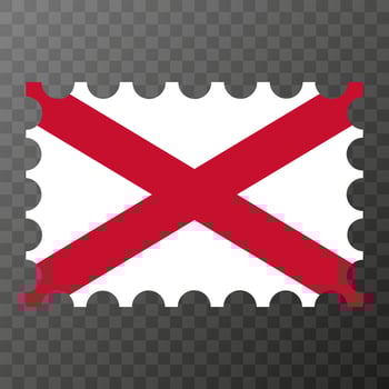 Postage stamp with Northern Ireland flag. Vector illustration.