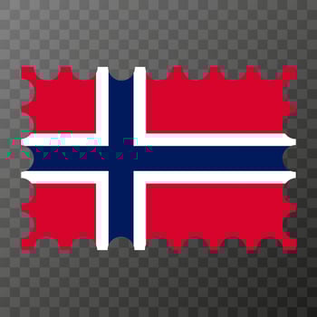 Postage stamp with Norway flag. Vector illustration.