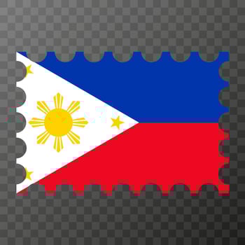 Postage stamp with Philippines flag. Vector illustration.