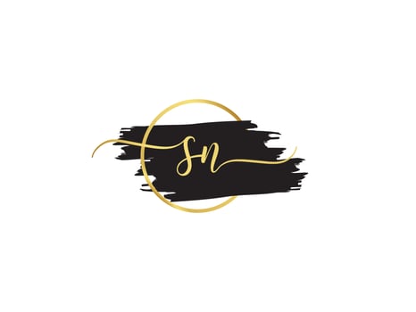 Signature Letter Sn Logo, Clothing SN Logo Letter Vector Art