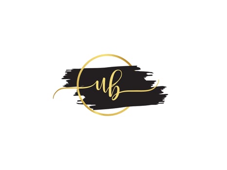 Initial Ub Signature Letter, Signature UB Luxury Brush Logo Icon Design vector
