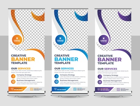 Corporate Roll Up Banner Template vector