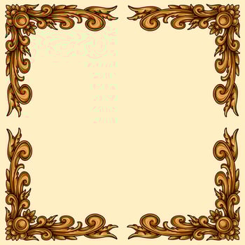 Classic style frame design with exquisite engraving and luxury vector