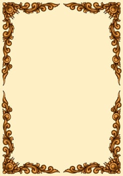 Classic style frame design with exquisite engraving and luxury vector