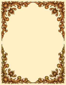 Classic style frame design with exquisite engraving and luxury vector