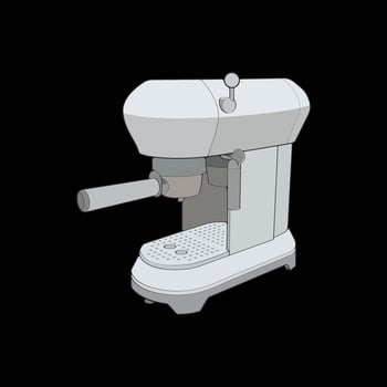 Coffee maker hand drawing vector, Coffee maker drawn in a sketch style,Coffee maker practice template outline, vector Illustration.