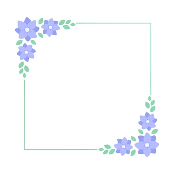 Square lavender floral frame. Botanical flower border vector illustration. Simple elegant romantic style for wedding events, signs, logo, labels, social media posts, etc.