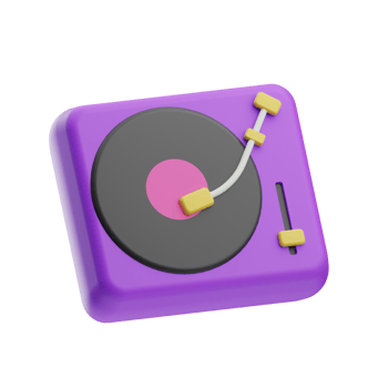 Fine Art, disc jockey set, 3D Icon Illustration png