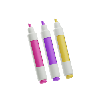 Fine Art, markers pencil, 3D Icon Illustration png