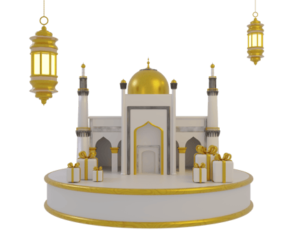 3d Islamic icon with podium png