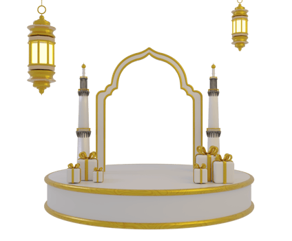 3d Islamic icon with podium png
