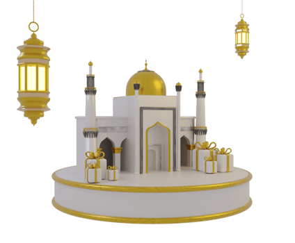 3d Islamic icon with podium png