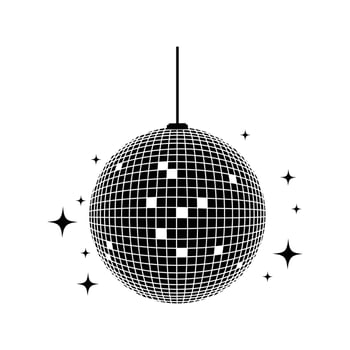 disco lamp silhouette design. discotheque party decoration. vector