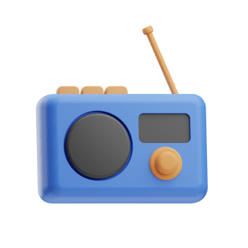 Gadget, old radio, 3D Icon Illustration png