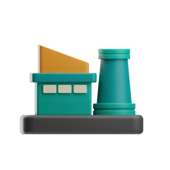 3D Illustration factory industry png