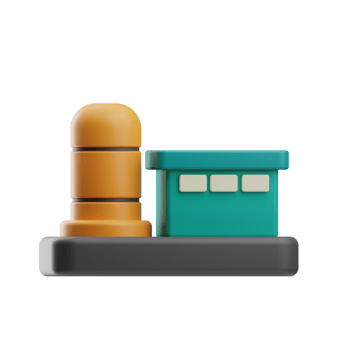 3D Illustration Industry fuel station png
