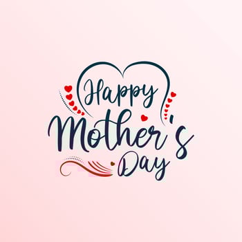 Happy mothers day illustration with lettering and ornaments vector