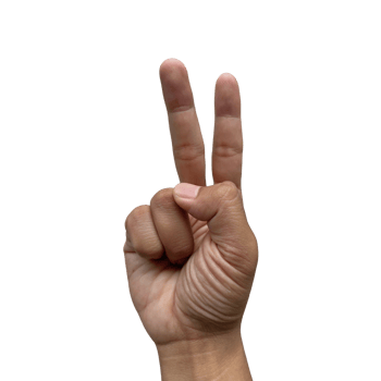 Peace hand two finger Sign photo image png