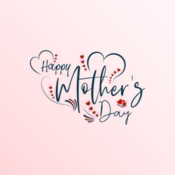 Happy mothers day hand lettering with text and ornaments vector