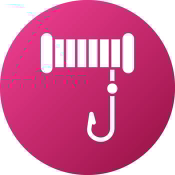 Fishing Line and Hook Icon Style vector