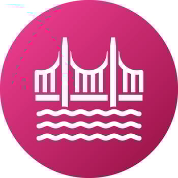Golden Gate Bridge Icon Style vector