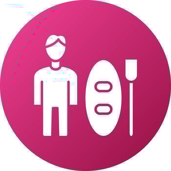 Standup Paddleboarding Icon Style vector