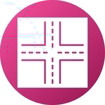Four Way Intersection Icon Style vector