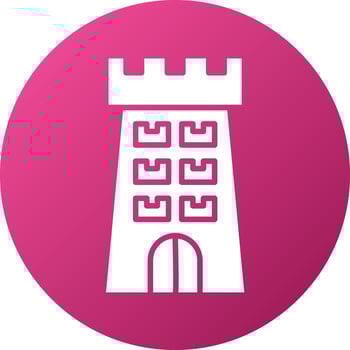 Castle Tower Icon Style vector