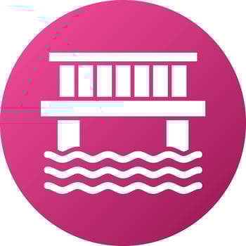 Water Bridge Icon Style vector