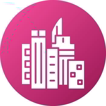 ityscape at Dusk Icon Style vector