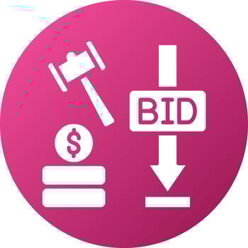 Minimum Bid Auction Icon Style vector