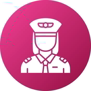 Female Pilot Icon Style vector