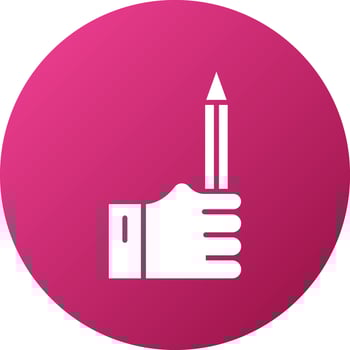 Hand And Pencil Icon Style vector