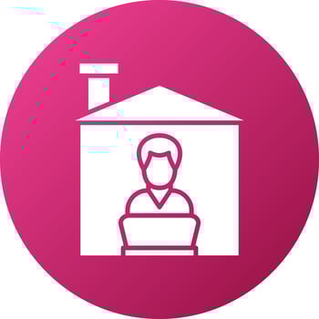 Man Working at Home Icon Style vector