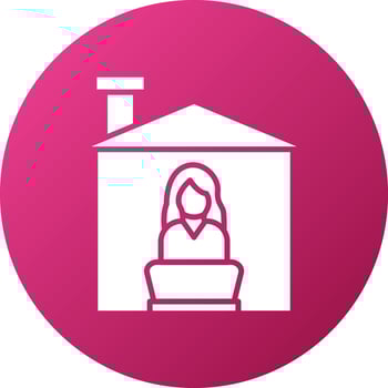 Women Working at Home Icon Style vector