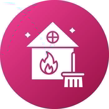 Fire Damage Cleaning Icon Style vector