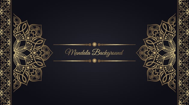 luxury background with golden mandala ornament vector