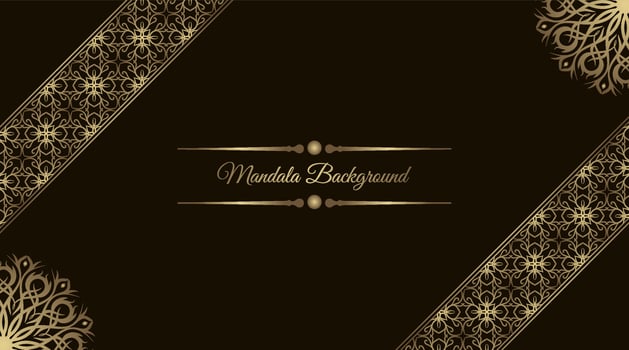 luxury background with golden mandala ornament vector