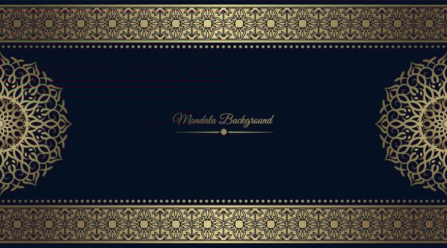 luxury background with golden mandala ornament vector