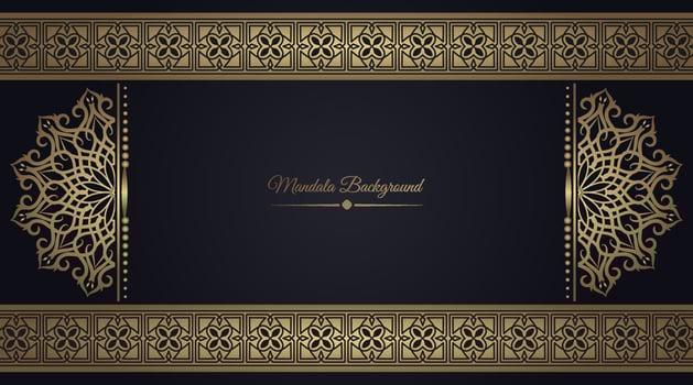 luxury background with golden mandala ornament vector