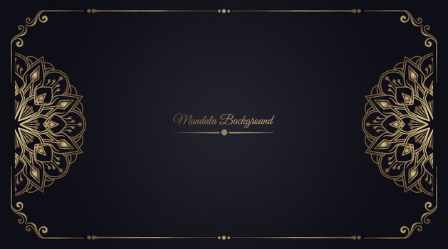 luxury background with golden mandala ornament vector